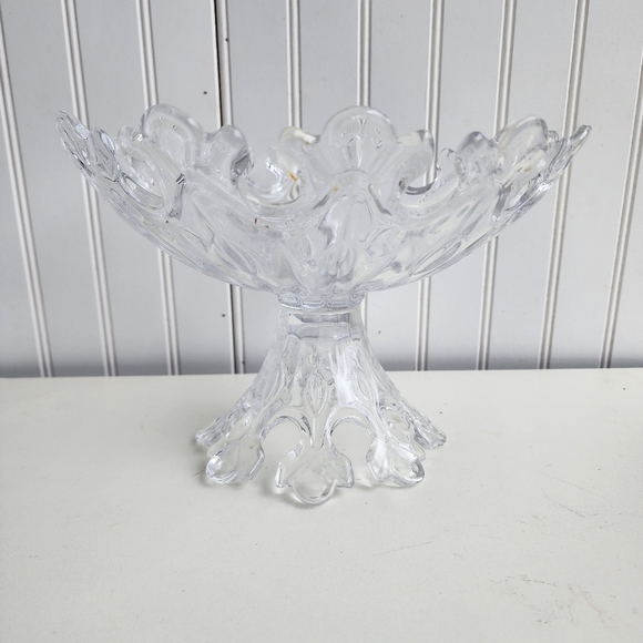 Shannon Crystal Footed Pedestal Compote Centerpiece Bowl Crown 10" 7" - Picture 1 of 9